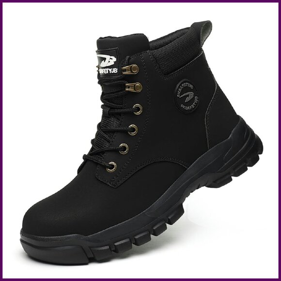 Men's Steel Toe Work Boots Waterproof Non-Slip Safety Shoes